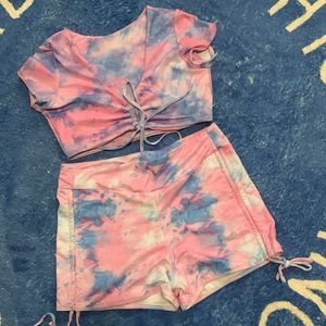 ⭐️Zaful 2-piece Swimming Suit Short Sleeve Tops+High Waist Bottom⭐️